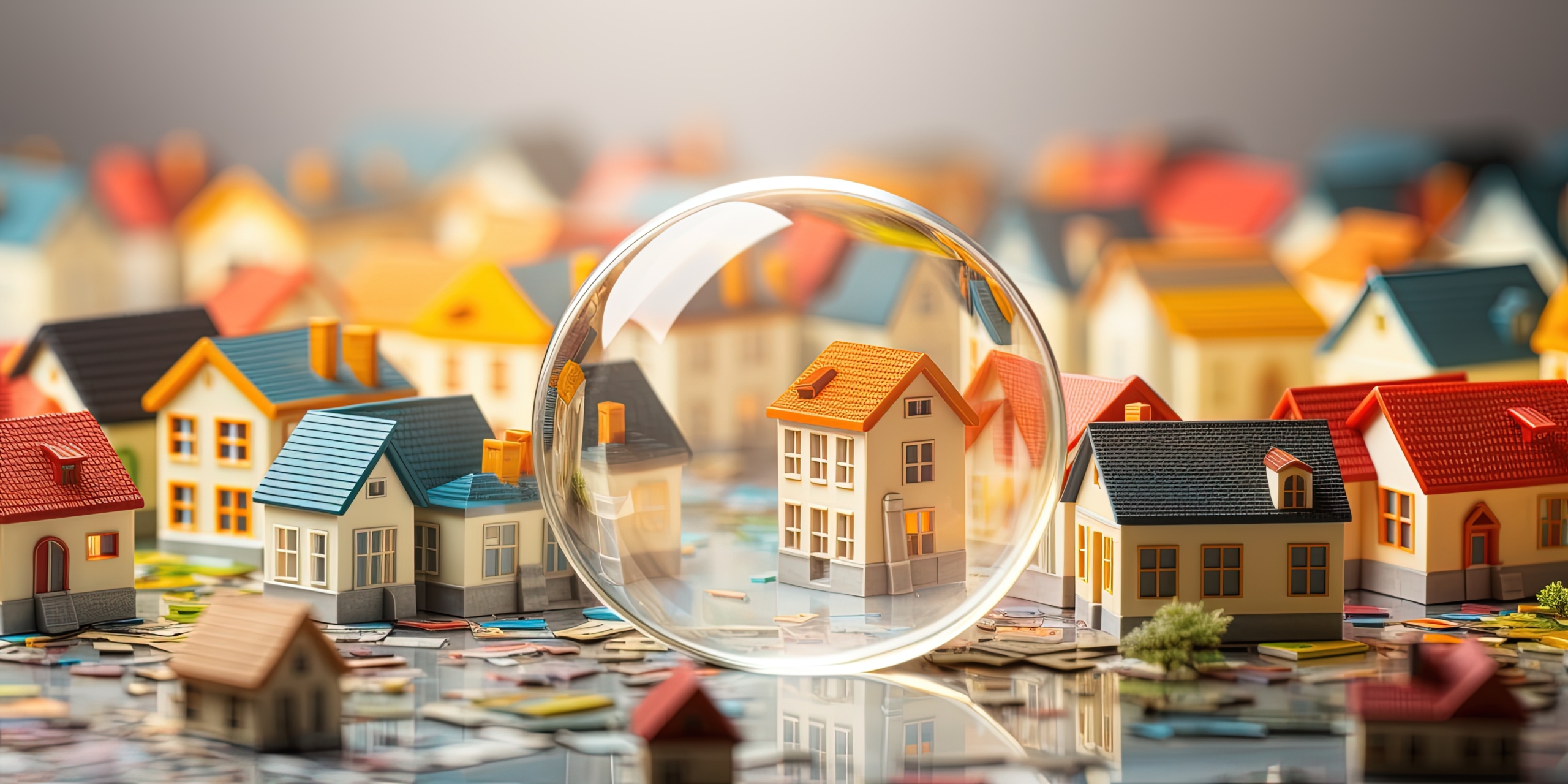 property being viewed with magnifying glass
