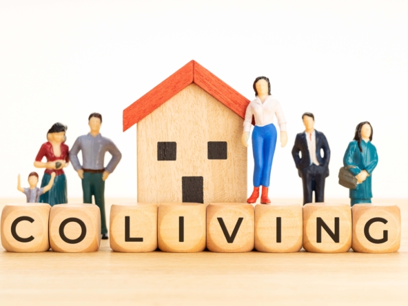 Picture of small scale house and people all living together.