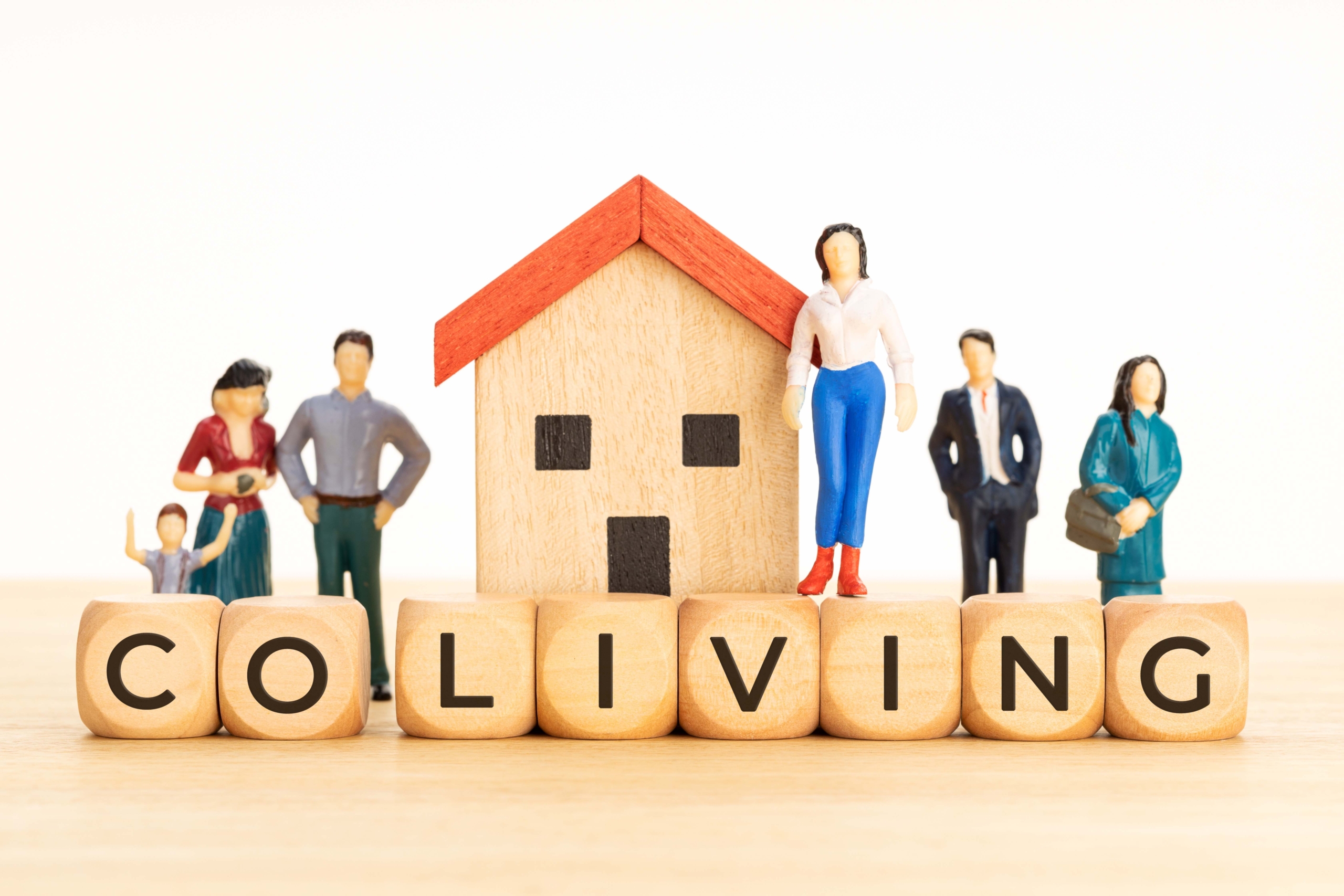 Picture of small scale house and people all living together.